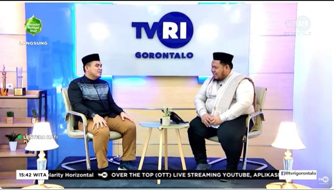 Ketua Jurusan Ilmu Hadis IAIN Sultan Amai Gorontalo, Muhammad Rifian Panigoro, S.Ud, M.A., Berikan Tausiah Ramadhan di Acara Stasiun TV TVRI Gorontalo